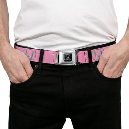 Honda Seatbelt Belt - Honda Logo Pink/Silver-Fade Webbing
