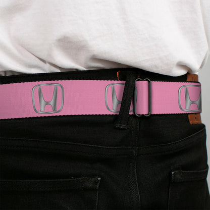 Honda Seatbelt Belt - Honda Logo Pink/Silver-Fade Webbing