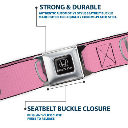 Honda Seatbelt Belt - Honda Logo Pink/Silver-Fade Webbing