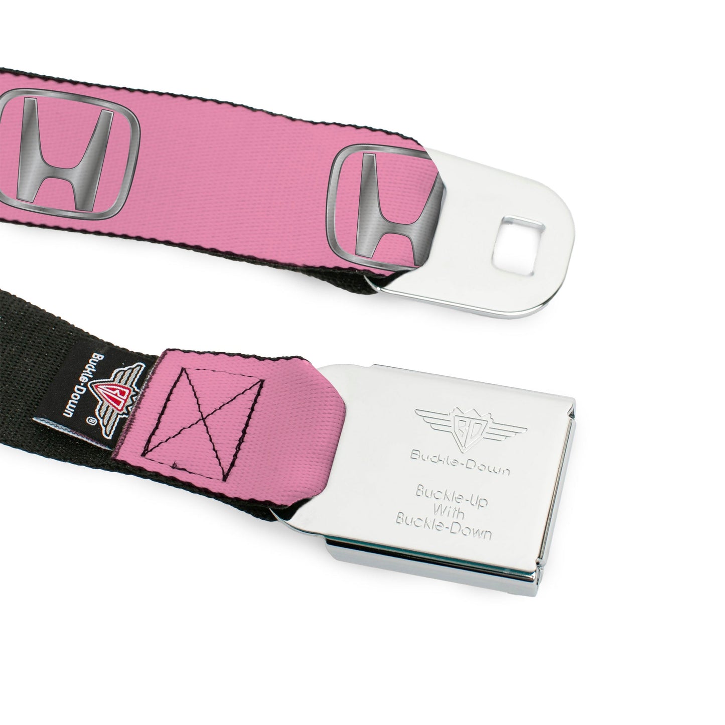 Honda Seatbelt Belt - Honda Logo Pink/Silver-Fade Webbing