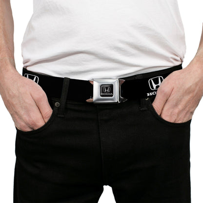 Honda Seatbelt Belt - Honda Logo Black/White Webbing