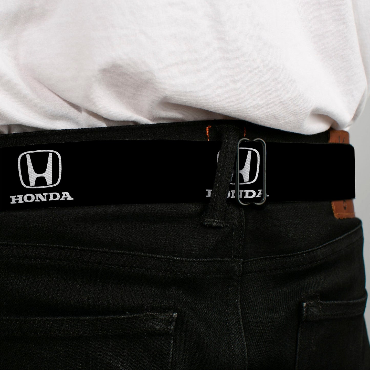 Honda Seatbelt Belt - Honda Logo Black/White Webbing