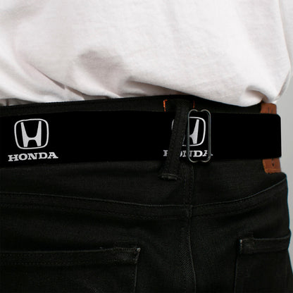 Honda Seatbelt Belt - Honda Logo Black/White Webbing
