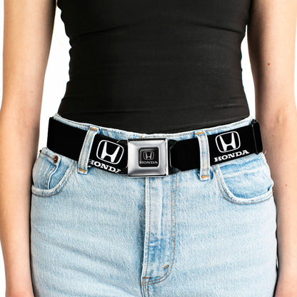 Honda Seatbelt Belt - Honda Logo Black/White Webbing