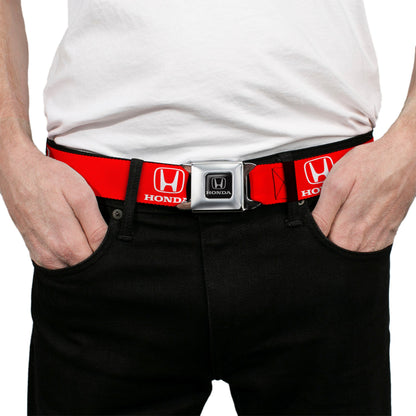 Honda Seatbelt Belt - Honda Logo Red/White Webbing
