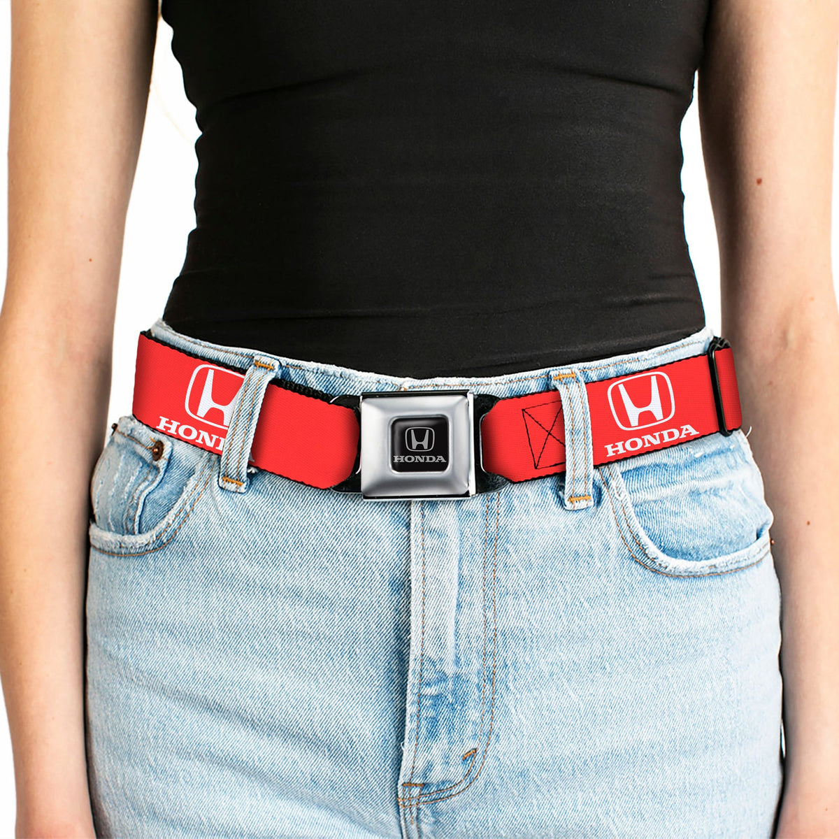 Honda Seatbelt Belt - Honda Logo Red/White Webbing