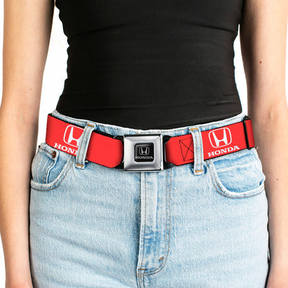 Honda Seatbelt Belt - Honda Logo Red/White Webbing