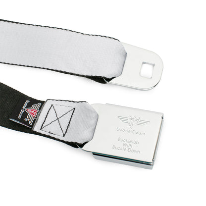 Dodge Red Rhombus Seatbelt Belt - White Webbing
