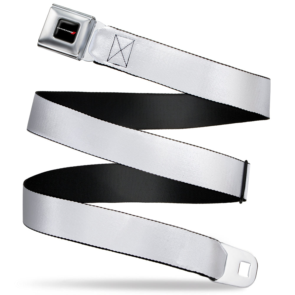 Dodge Red Rhombus Seatbelt Belt - White Webbing