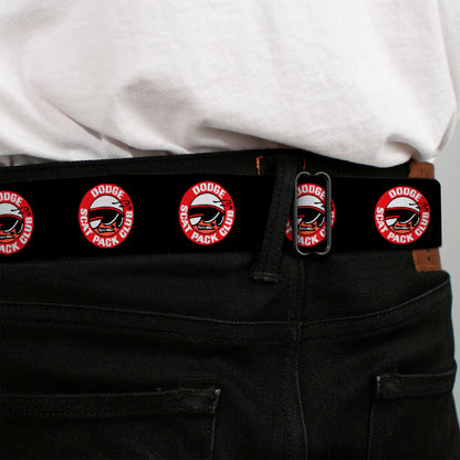Dodge Red Rhombus Full Color Seatbelt Belt - DODGE SCAT PACK CLUB Bumblebee Logo Black/Red/White Webbing