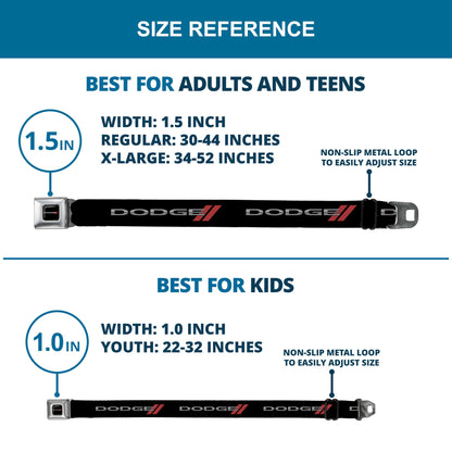 Dodge Red Rhombus Full Color Seatbelt Belt - Dodge Red Rhombus REPEAT Webbing