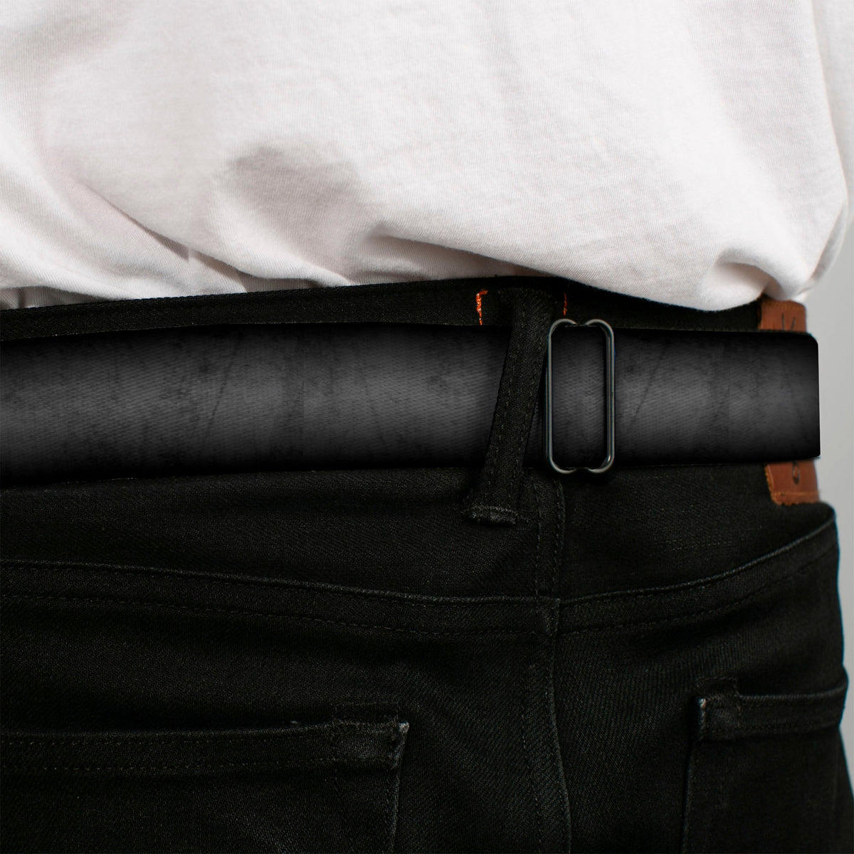 DODGE Full Color Gray Red Seatbelt Belt - Dodge 100th Anniversary Logo Black-Gray Fade/Red Webbing