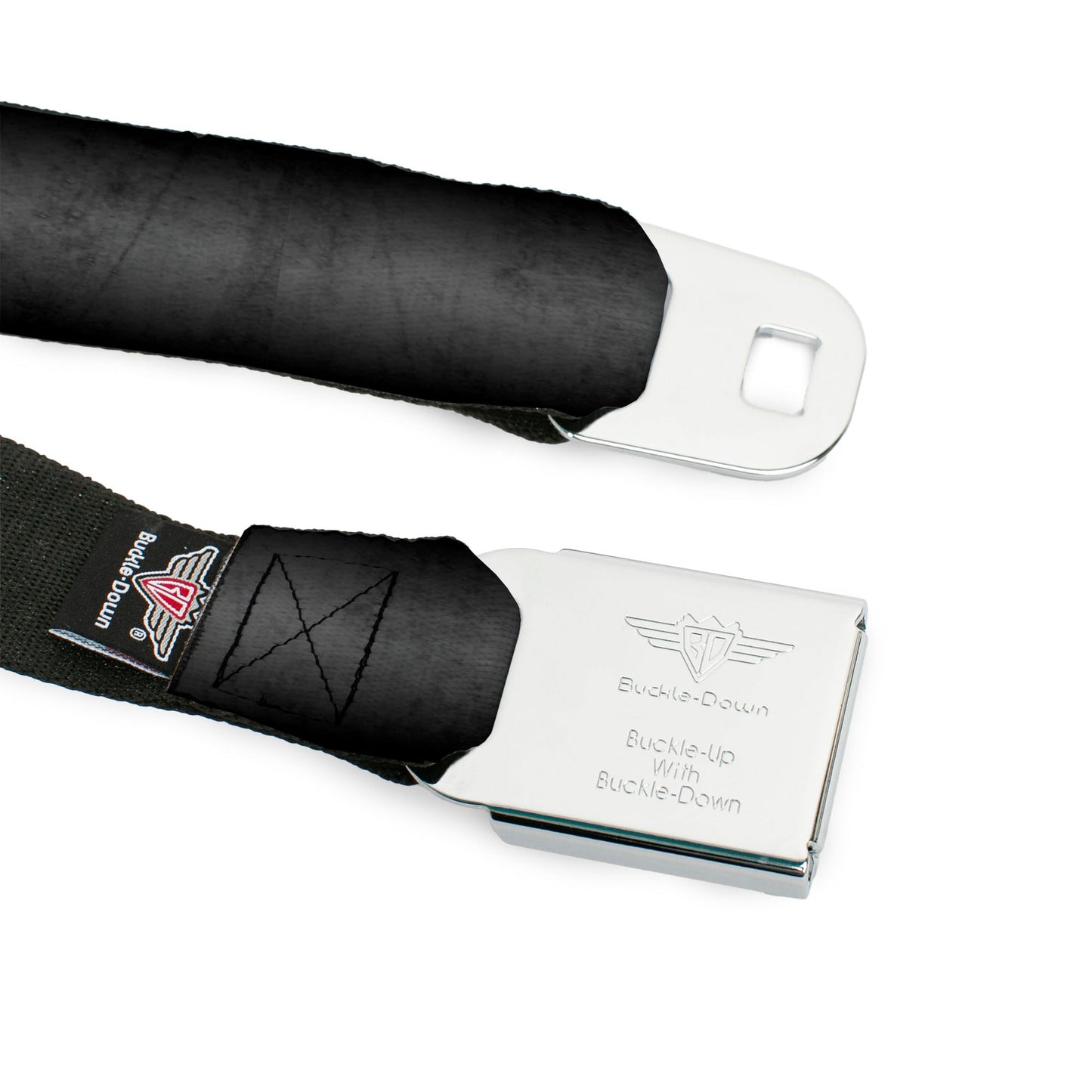 DODGE Full Color Gray Red Seatbelt Belt - Dodge 100th Anniversary Logo Black-Gray Fade/Red Webbing