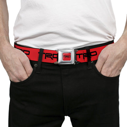 Toyota Racing Development TRD Logo Full Color Red/Black Seatbelt Belt - TRD Logo Red/Black Webbing