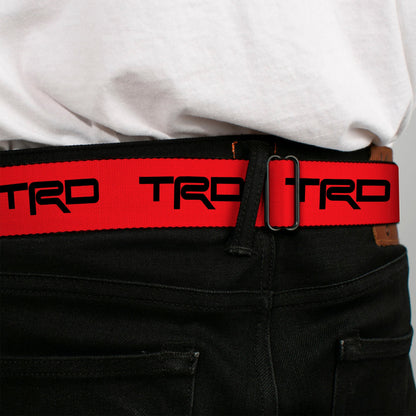 Toyota Racing Development TRD Logo Full Color Red/Black Seatbelt Belt - TRD Logo Red/Black Webbing