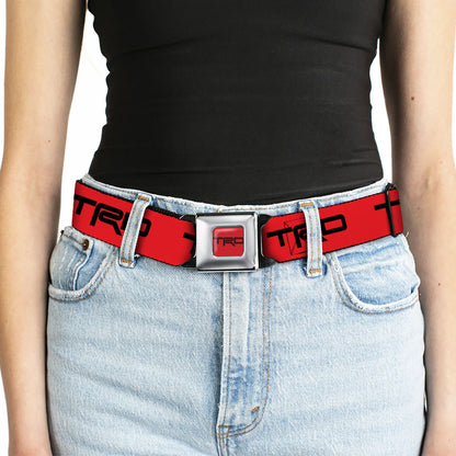 Toyota Racing Development TRD Logo Full Color Red/Black Seatbelt Belt - TRD Logo Red/Black Webbing