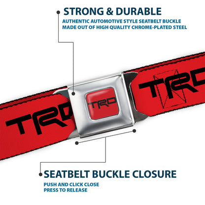 Toyota Racing Development TRD Logo Full Color Red/Black Seatbelt Belt - TRD Logo Red/Black Webbing