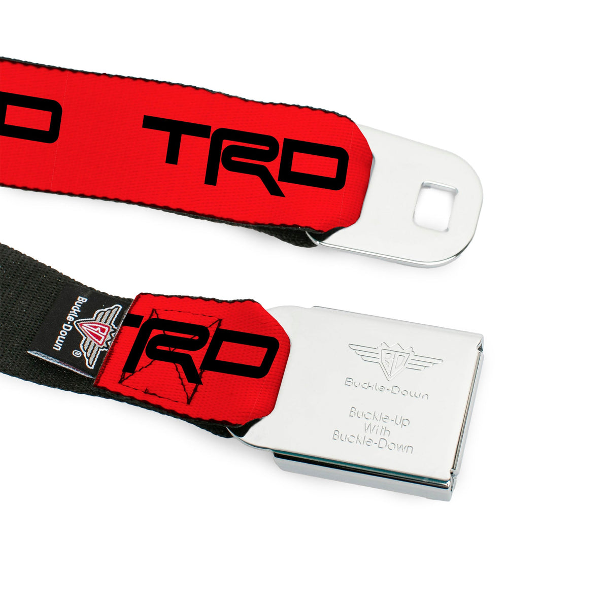 Toyota Racing Development TRD Logo Full Color Red/Black Seatbelt Belt - TRD Logo Red/Black Webbing