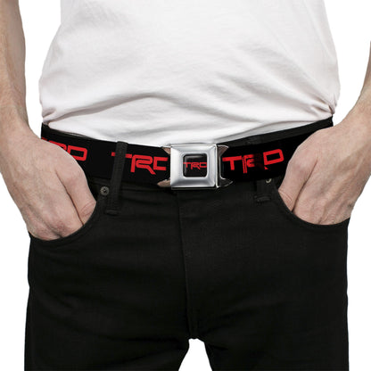 Toyota Racing Development TRD Logo Full Color Black/Red Seatbelt Belt - Toyota Racing Development TRD Logo Black/Red Webbing