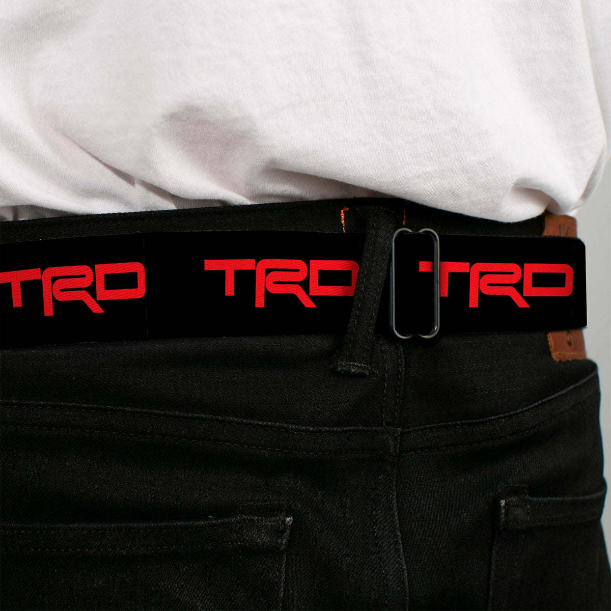 Toyota Racing Development TRD Logo Full Color Black/Red Seatbelt Belt - Toyota Racing Development TRD Logo Black/Red Webbing