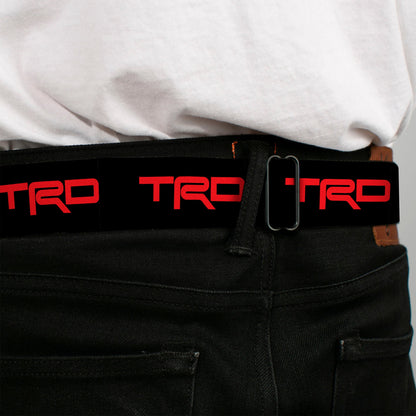 Toyota Racing Development TRD Logo Full Color Black/Red Seatbelt Belt - Toyota Racing Development TRD Logo Black/Red Webbing
