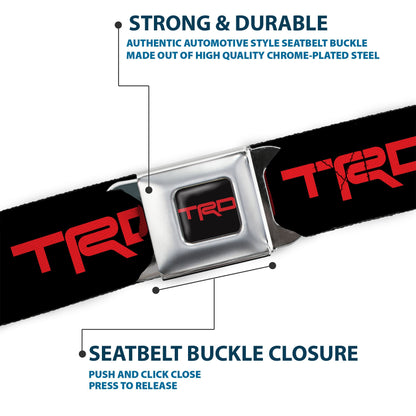 Toyota Racing Development TRD Logo Full Color Black/Red Seatbelt Belt - Toyota Racing Development TRD Logo Black/Red Webbing