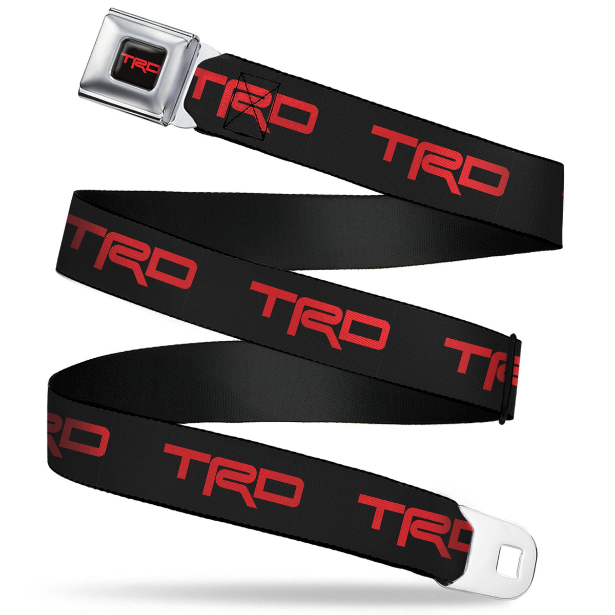 Toyota Racing Development TRD Logo Full Color Black/Red Seatbelt Belt - Toyota Racing Development TRD Logo Black/Red Webbing