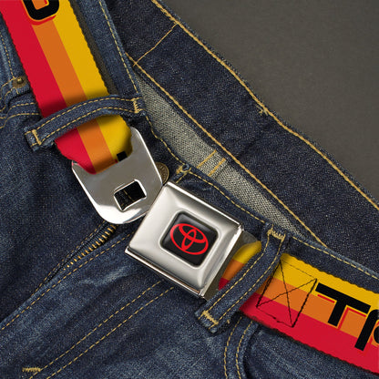 Toyota Logo Full Color Black/Red Seatbelt Belt - Toyota Racing Development TRD Logo Rally Stripe Sunset Webbing