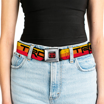 Toyota Logo Full Color Black/Red Seatbelt Belt - Toyota Racing Development TRD Logo Rally Stripe Sunset Webbing