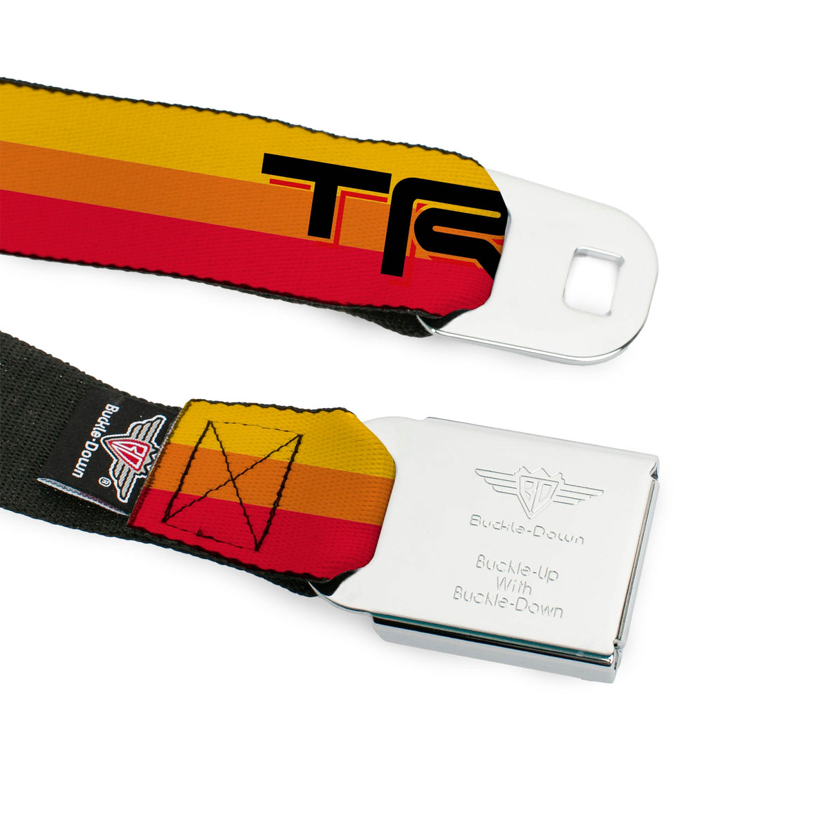 Toyota Logo Full Color Black/Red Seatbelt Belt - Toyota Racing Development TRD Logo Rally Stripe Sunset Webbing