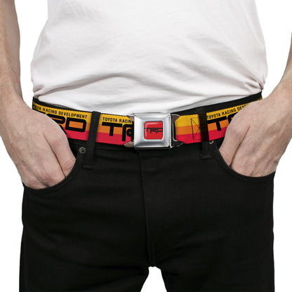 Toyota Racing Development TRD Logo Full Color Orange/Black Seatbelt Belt - TOYOTA RACING DEVELOPMENT TRD Logo Rally Stripe Sunset Webbing