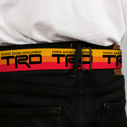 Toyota Racing Development TRD Logo Full Color Orange/Black Seatbelt Belt - TOYOTA RACING DEVELOPMENT TRD Logo Rally Stripe Sunset Webbing