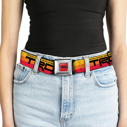 Toyota Racing Development TRD Logo Full Color Orange/Black Seatbelt Belt - TOYOTA RACING DEVELOPMENT TRD Logo Rally Stripe Sunset Webbing