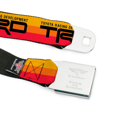 Toyota Racing Development TRD Logo Full Color Orange/Black Seatbelt Belt - TOYOTA RACING DEVELOPMENT TRD Logo Rally Stripe Sunset Webbing