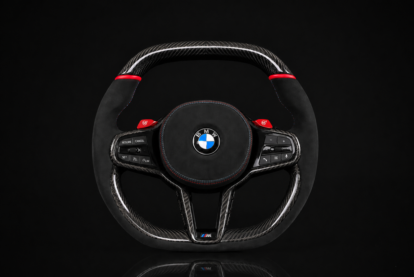 BMW G30 F90 G05 G06 G07 G14 G15 G16 Carbon Fiber Steering Wheel | Alcantara Flat Bottom | M5 M8 X5 X6 X7 SuperNova