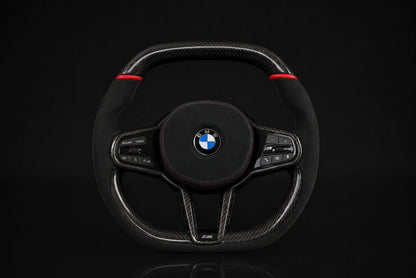 BMW G30 F90 G05 G06 G07 G14 G15 G16 Carbon Fiber Steering Wheel | Alcantara Flat Bottom | M5 M8 X5 X6 X7 SuperNova