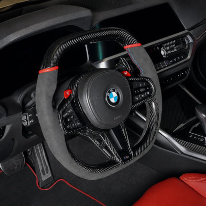 BMW G80 G82 G87 Carbon Fiber Steering Wheel | Alcantara Flat Bottom | M2 M3 M4 SuperNova