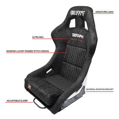 BULL BOOST Ultra-Max Seraph Racing Bucket Seats with Slider Rails – Pair