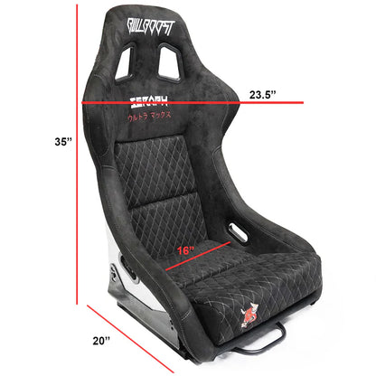 Bull Boost Performance Ultra-Max Adjustable Racing Bucket Seats w/ Seat sliders (Pair)