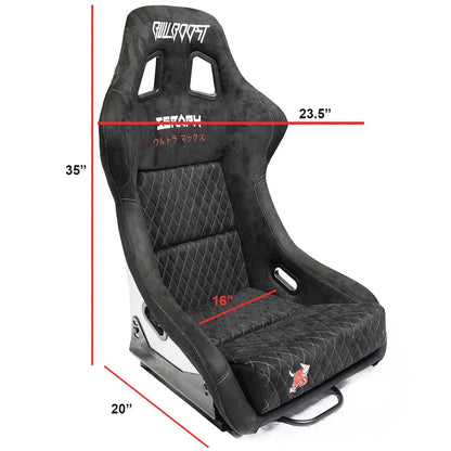 BULL BOOST Ultra-Max Seraph Racing Bucket Seats with Slider Rails – Pair