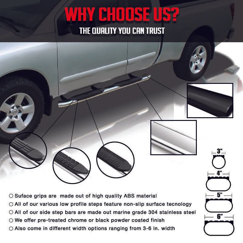1999-2018 Silverado Nerf Bars Side Step Bars Running Boards Steel T304