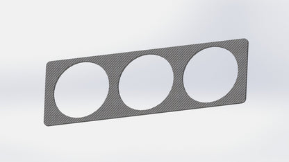 52mm SOLID CARBON FIBER TRIPLE SINGLE DIN RADIO GAUGE IN DASH PANEL POD
