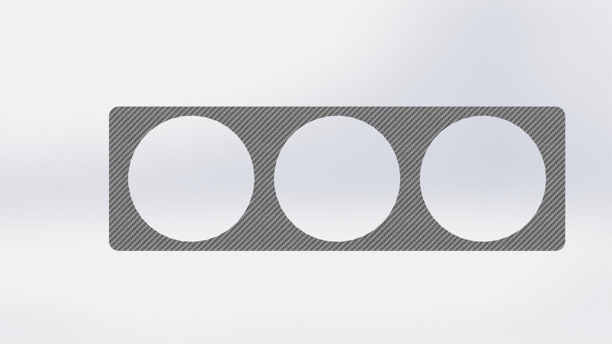 52mm SOLID CARBON FIBER TRIPLE SINGLE DIN RADIO GAUGE IN DASH PANEL POD