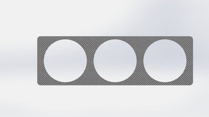 52mm SOLID CARBON FIBER TRIPLE SINGLE DIN RADIO GAUGE IN DASH PANEL POD