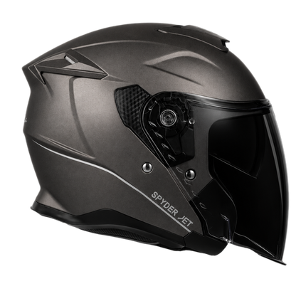 D.O.T. & ECE Daytona Spyder Jet- Gun Metal Grey Dull Metallic