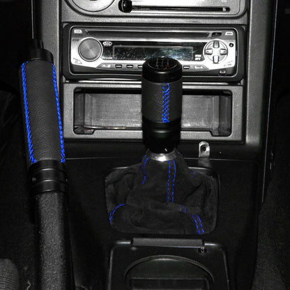 1992-2001 Honda Civic/Del Sol Acura Integra Black Suede JDM Manual Shift Boot w/ Blue Stitching
