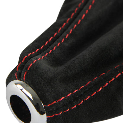 1992-2001 Honda Civic/Del Sol Acura Integra Black Suede JDM Manual Shift Boot w/ Red Stitching