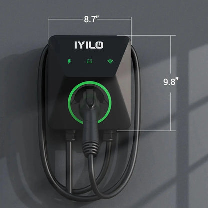 IYILO Level 2 EV Charger NEMA 14-50 J1772 Wall-mounted Plug In - 48A