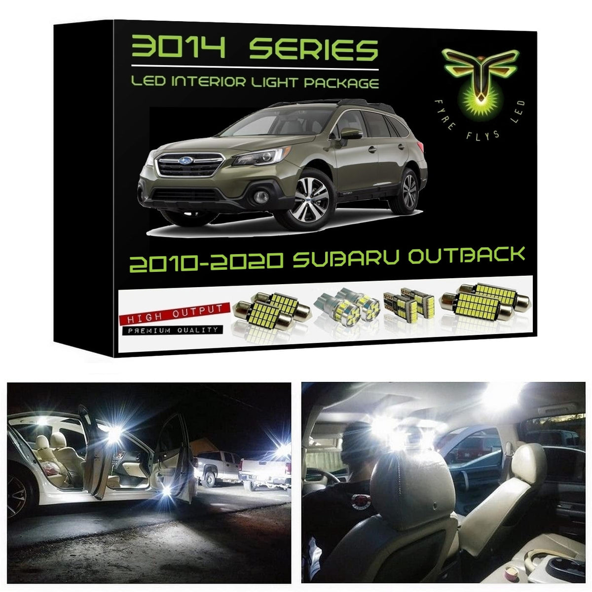 2010-2020 Subaru Outback Super Bright 3014 Series LED interior light kit