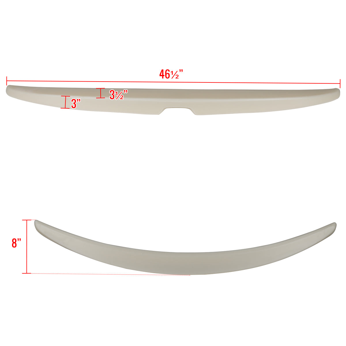 2008-2012 Honda Accord Sedan Unpainted ABS OE Style Rear Trunk Spoiler